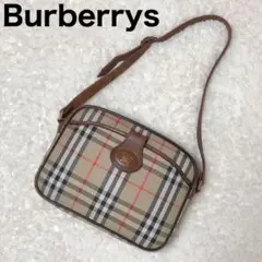 【美品】 バーバリー ショルダーバッグ ノバチェック シャドーホース キャンバス