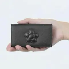 【美品】MARY QUANT デイジーパッチスナップ2 キーケース 黒