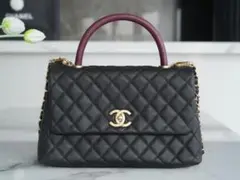 Chanel ブラック ボルドー ショルダーバッグ