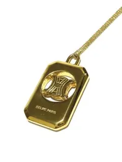 レア美品 セリーヌ インゴット プレート チャーム ネックレス