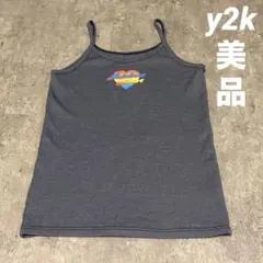 【美品】Y2K 古着 パステルカラー ノースリーブ　グランジ　ギャル　ヘソ出し