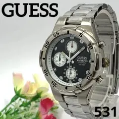 希少/美品/】GUESS メンズ 腕時計 ダイヤベゼル ラインストーン
