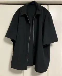 【美品】GU ブラック 半袖ワークシャツ メンズ Lサイズ