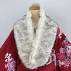 フェイクファー 銀