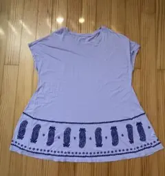 ユニクロANNA SUI ラベンダー刺繍プリントチュニック 半袖