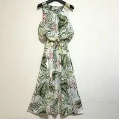 Bou Jeloud ボタニカル柄 ノースリーブ ロングワンピース F リゾート