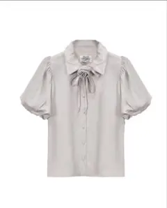 Rose choker satin puff blouse