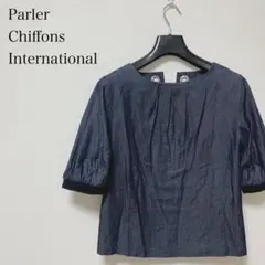 PCI パルレシフォン　半袖Tシャツ　インディゴブルー　シンプル　オシャレ　夏