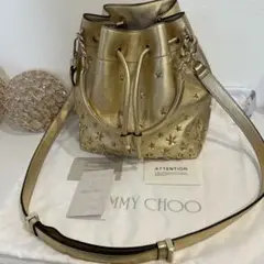 JIMMY CHOO ボンボン ゴールド バケツ型バッグ