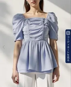 fifth♡ドロストブラウス♡ブルーグレー