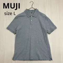 無印良品 MUJI メンズ 半袖 ポロシャツ 鹿の子 グレー L