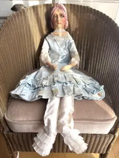 レアフランスアンティークブドワールドールヘッドバッグオモニエールブロカント蚤の市 レア♪ フランス アンティーク ブドワール ドールヘッド バッグ