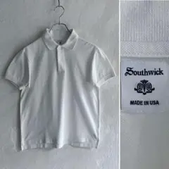 美品 USA製 Southwick ロゴ刺繍 ポロシャツ サウスウィック