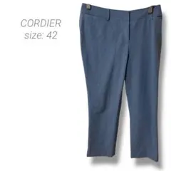 【コルディア】CORDIER テーパードパンツ スラックス スリット 日本製 青