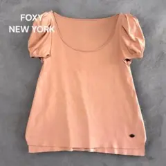 新品同様　FOXY フォクシー 半袖カットソー パフスリーブ　パワーショルダー