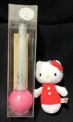 【未使用品】2004年 ハローキティ ペン立て付ボールペン マスコットおまけ付