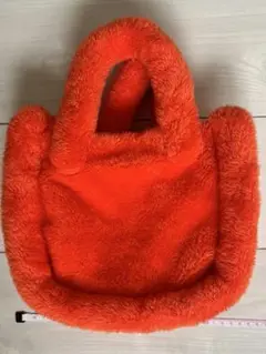オレンジ フリース ハンドバッグ型　かわいい