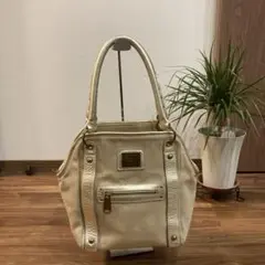 【美品☆レア】Burberry キャンパス×レザー トートバッグ 金ロゴプレート