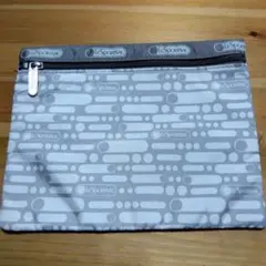 レスポートサックポーチ　グレーロゴ