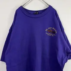 90s USA製 nemesis 馬 刺繍 紫 Tシャツ シングルステッチ