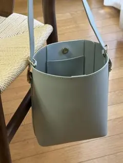 ライトブルー 合成皮革 ショルダーバッグ
