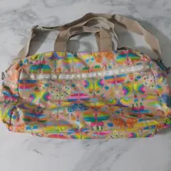 美品　EVERLASTING カラフルなハート蝶々ボストンバッグ
