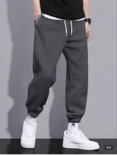 【値下】Manfinity Homme ダスティブルー グレー ジョガーパンツL