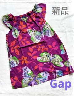 GapKids 蝶柄ノースリーブワンピース 新品