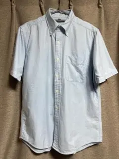 美品 ユニクロ UNIQLO ライトブルー ボタンダウン 半袖シャツ Mサイズ