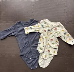 西松屋 男の子用長袖肌着ロンパース60・70cm恐竜柄
