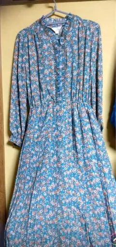 Ladies M 花柄フリル付きワンピース 9A-2