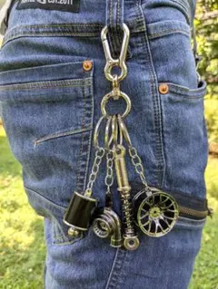 アメカジ　シルバーカラビナ　キーリング　ビンテージ　アクセサリ　車　メンズ