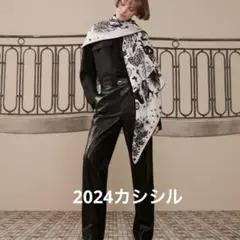 エルメス カシシル 2024aw カシミヤシルク140 オルフェウス 白黒 新品 エルメス2024aw カシミヤシルク140 オルフェウス 白黒 新品未