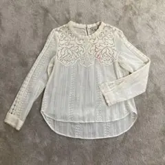 美品 シーニューヨーク レース網 アイボリーブラウス