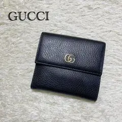 極美品✨GUCCI グッチ 二つ折り財布 マーモント GG プチマーモント 黒