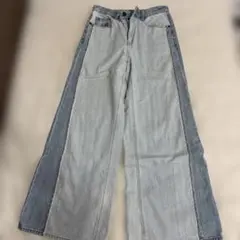 GU パネルデザイン ワイドレッグジーンズ