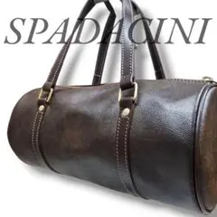 美品 SPADACINI PVC 総柄 スパダチーニ ミニボストン ブラウン