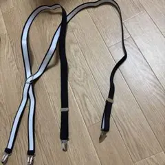 【新品未使用】ストライプ サスペンダー Lサイズ　結婚式　タキシード　新郎小物
