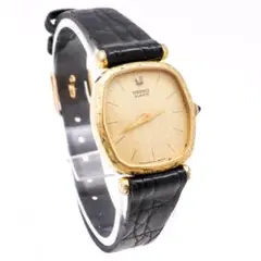 《一点物》SEIKO 腕時計 ゴールド ストーン ドレスウォッチ レザー