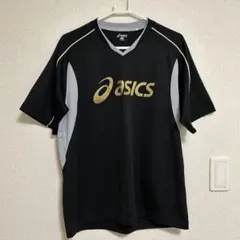 asics バレーボールシャツ L 黒/グレー