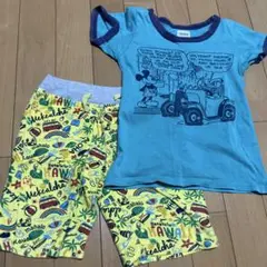 マザウェイズ ミッキーマウス Tシャツ & ハワイアン柄ハーフパンツセット