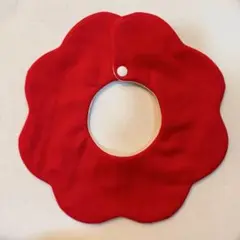 ハンドメイド　もくもくスタイ　花びらスタイ　赤　レッド