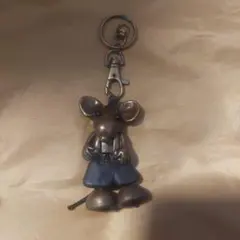 マウス型金属キーホルダー