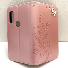arrows We F-51B 対応　ローズゴールド 花柄 蝶 手帳型ケース