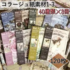 海外 紙もの 120枚 コラージュペーパー レトロ 英字 アンティーク 3
