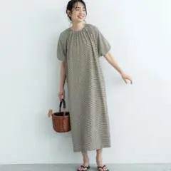coca シャーリング チェック ワンピース