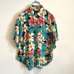 フラワープリント 半袖 アロハシャツ