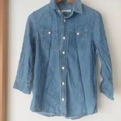 LOWRYS FARM　デニム七分袖　カッターシャツ　Msize