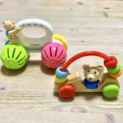 コンビ くまさんコロコロ 西松屋 くまさん 木のおもちゃ 手押し車