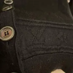 ルイ ヴィトン モノグラム ロゴ編み込み カーディガン M 黒
